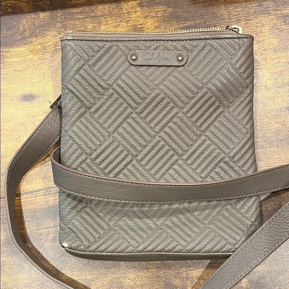 Brown Quilted Men's Crossbody Bag